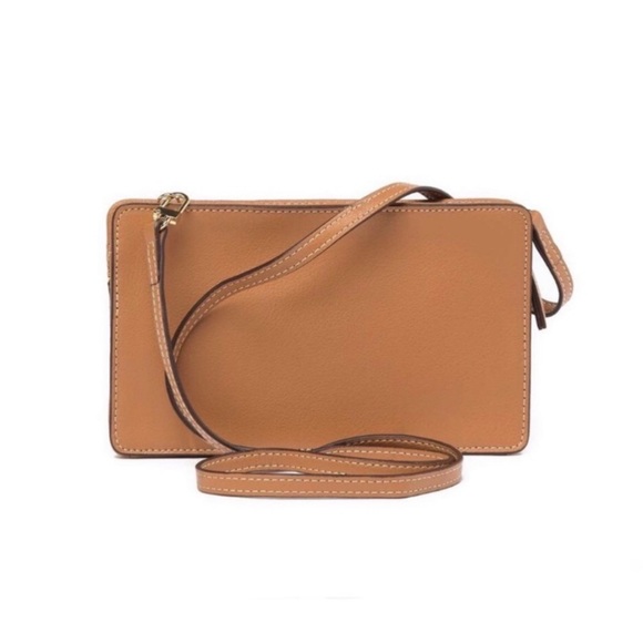 New Halogen Leather Tan Convertible Crossbody Bag - Picture 3 of 6